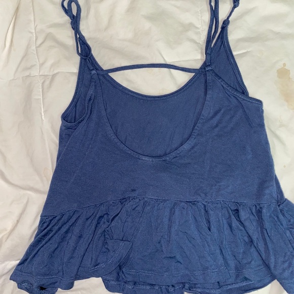 Blue open back tank top - Picture 2 of 3